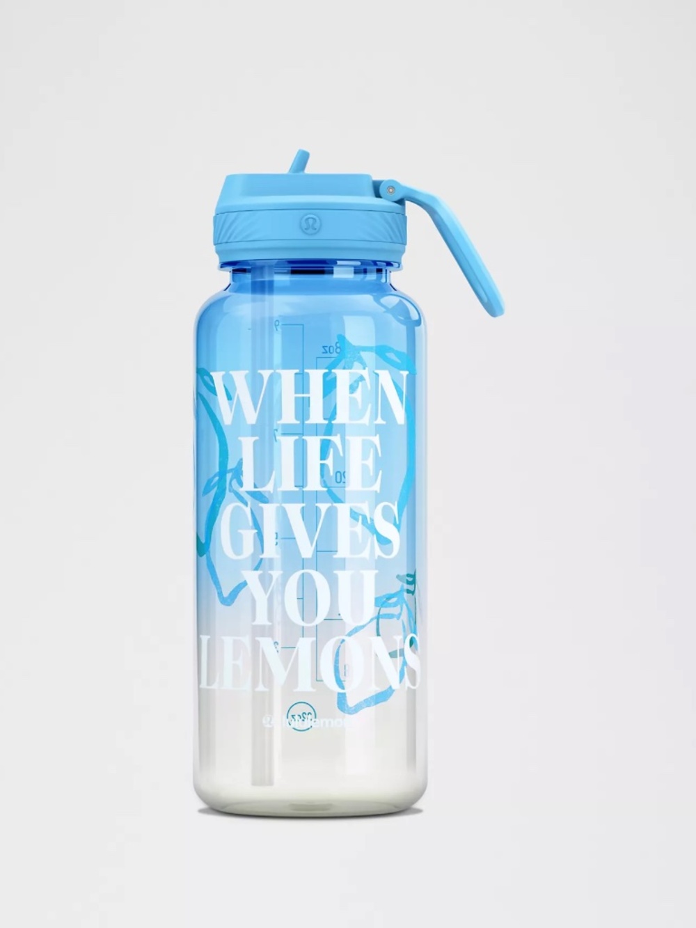 lululemon Back to Life Sport Bottle 32oz Straw Lid Lemons Quote NWT
